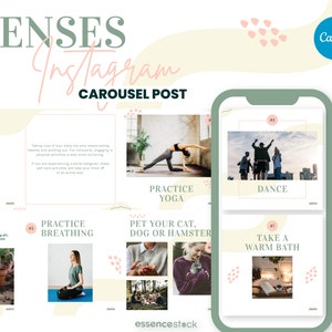 Instagram-carrouselposts voor Canva — Senses, Nutrition Instagram, Healthcare, Coaching, Personal Branding, Diëtist, Yoga, Canva Carousel