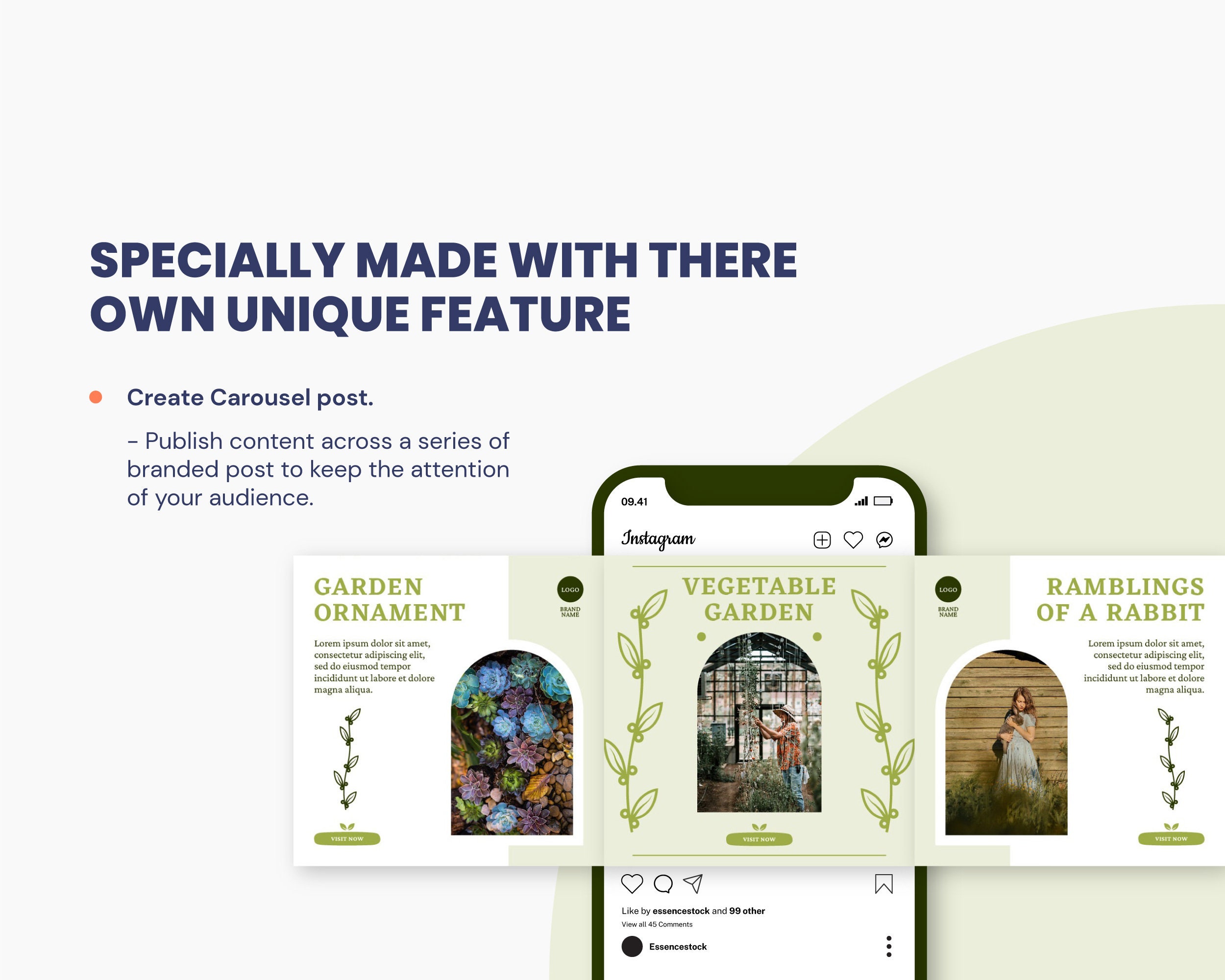 30+ Instagram Post Template Gardening, Nature Clean Canva Template for ...