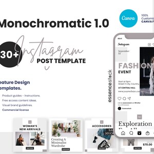 FASHION INSTAGRAM POST — Monochromatic 1.0, Canva Instagram Post Template for Business Branding, Boutique Instagram, Social Media Posts