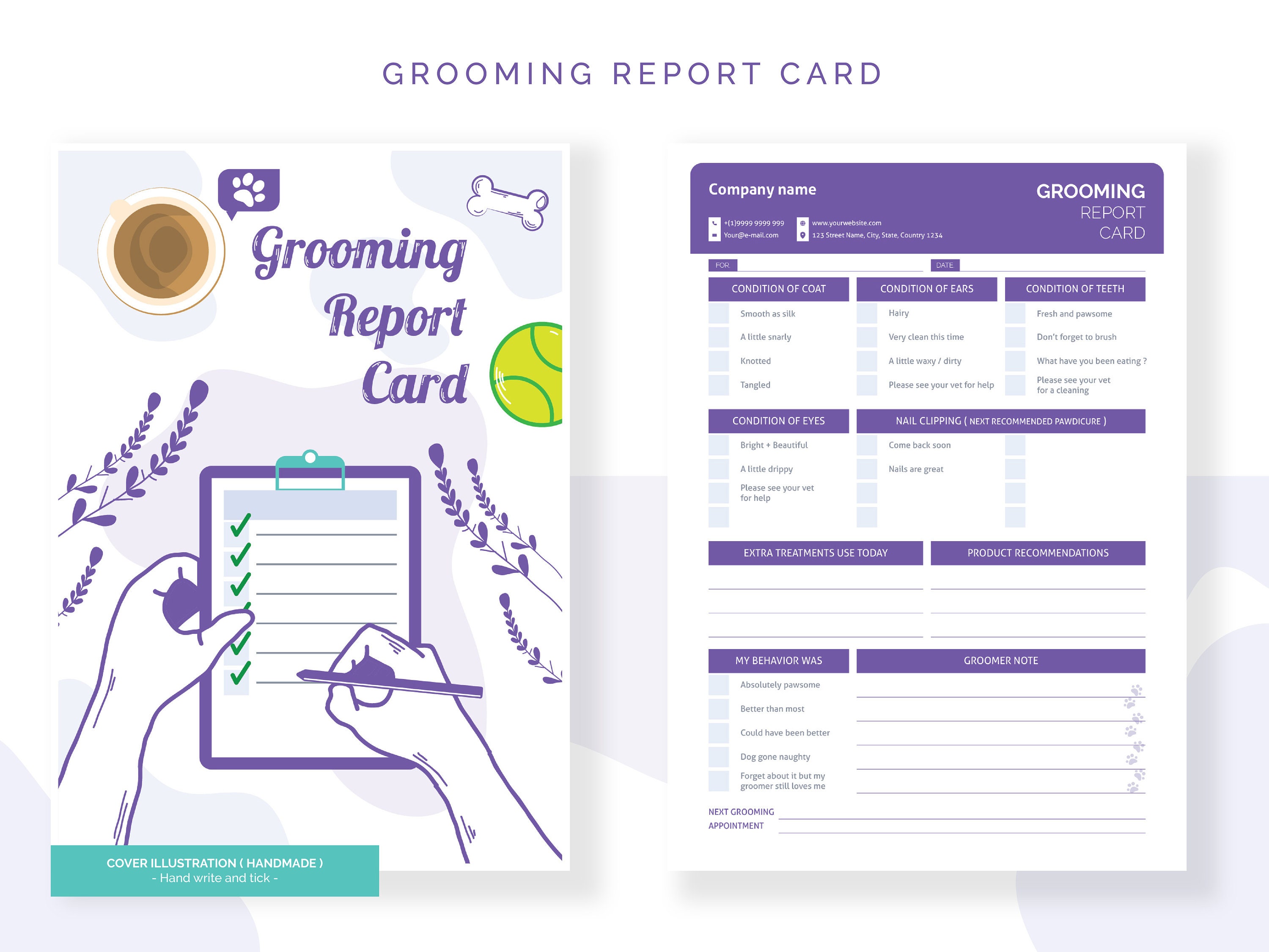 Pet Grooming Service Checklist, Cat Grooming Template, Puppy Grooming  Template, Dog Grooming Report Card, Pet Shop List, INSTANT DOWNLOAD With Regard To Dog Grooming Record Card Template