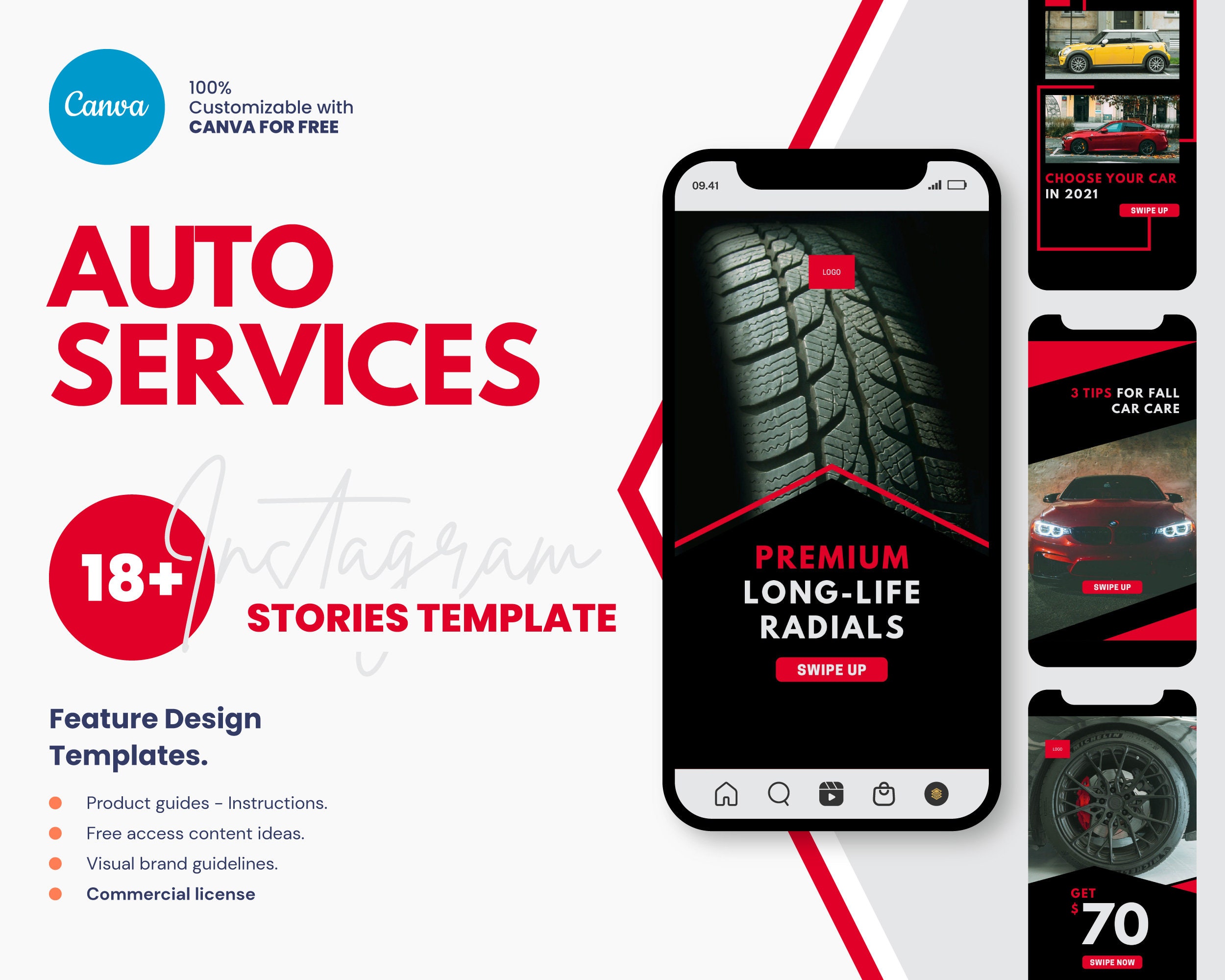 Auto Repair Instagram Story Automotive, Instastories Template for Car