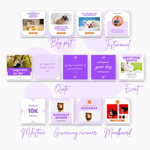 PETS ENGAGEMENT BOOSTER Instagram Post Template Pet Shop, Purple Social ...