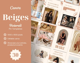 30 Pinterest Templates Canva, Fashion Pinterest Templates, Blogger Templates, Pinterest Marketing, Pin Template, Pinterest Blogger Templates