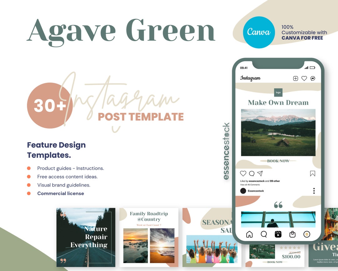 TRAVEL INSTAGRAM POST — Agave, Travel Blogger Canva Template for Social ...