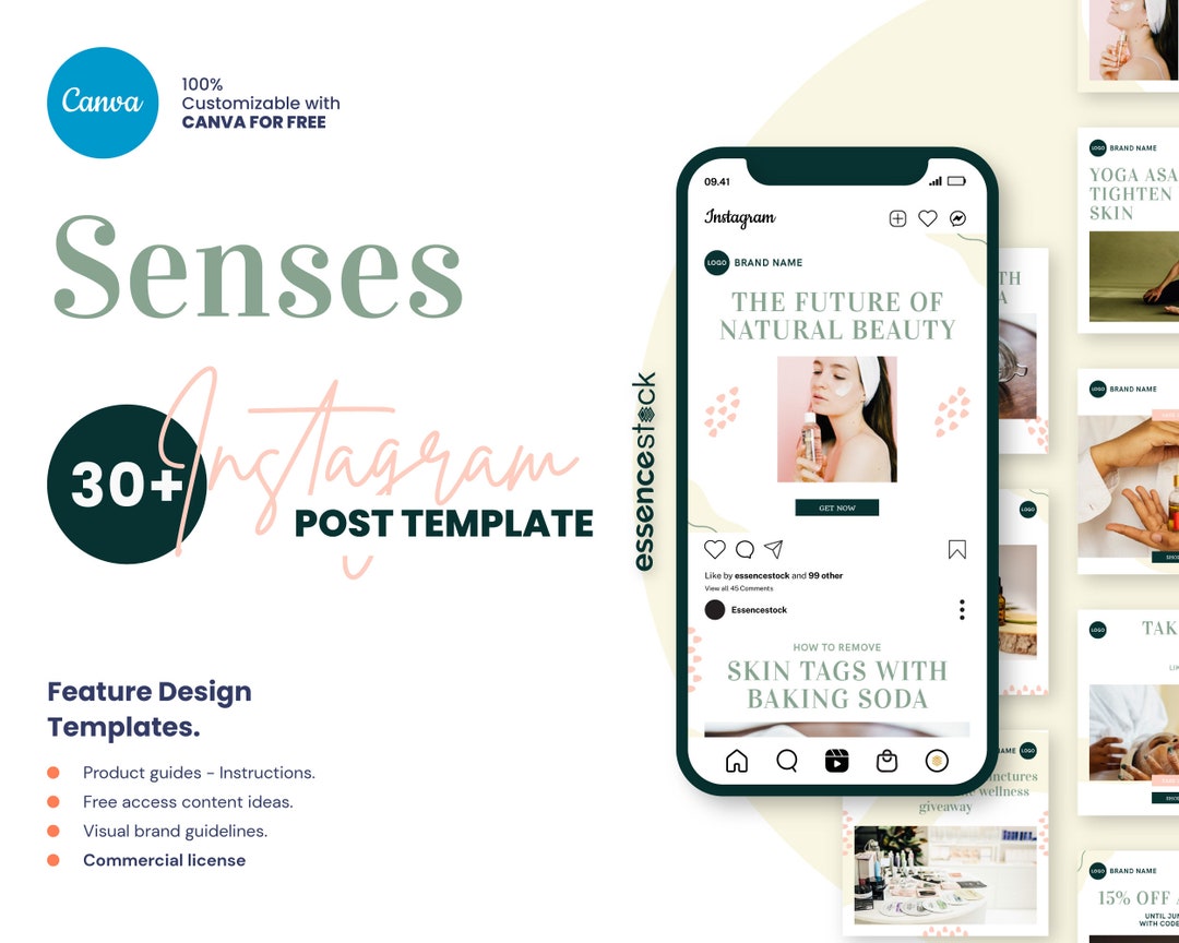 WELLNESS INSTAGRAM TEMPLATE — Senses, Blog Templates, Health Templates ...