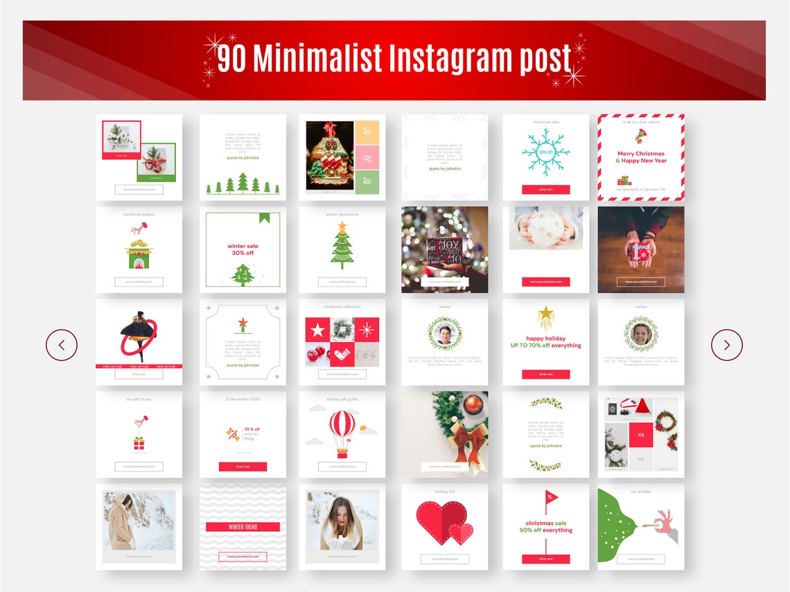 Christmas Instagram Template Pack Christmas Insta Story | Etsy