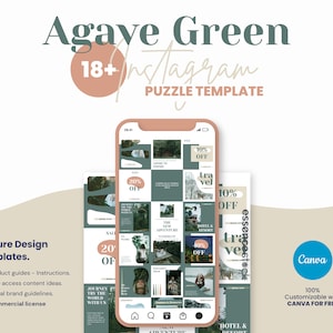 Travel Instagram Puzzle Feed — Agave, Canva Instagram Puzzle Template for Outdoor Business, Adventure, Nature Instagram Template, Blogger