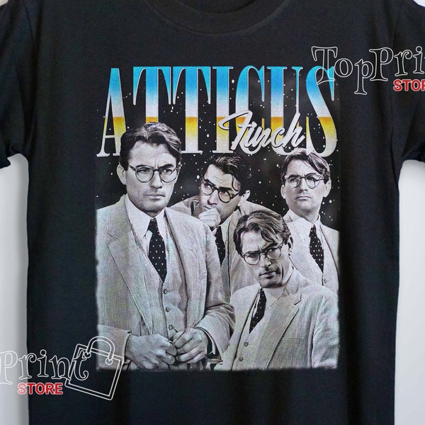 ATTICUS FINCH Shirt  Atticus Finch Homage T-Shirt  Eldred Gregory Peck American Actor Vintage Merch  To Kill A Mockingbird Tees Fans Gift