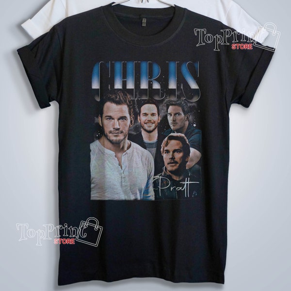 CHRIS PRATT Shirt  Chris Pratt Homage T-Shirt  Chris Pratt Raptor Vintage Retro 90s Bootleg Merch  Funny Chris Pratt Actor Tees Fans Gift