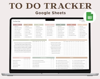 Digital To-Do List Google Sheets Template Daily Weekly Monthly Annually Task Tracking Spreadsheet Checklist Checkboxes Instant Download