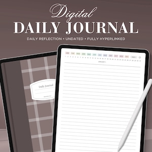 Digital Daily Journal, Personalized, Undated Morning and Evening Reflection Journal, for Goodnotes