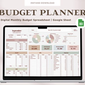 Budget Planner for Google Sheets | Monthly & Paycheck Budget Spreadsheet | Simple Financial Planner for Beginners