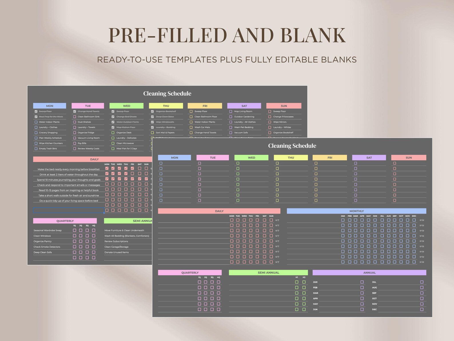 Editable Cleaning Schedule | Google Sheets Cleaning Planner | Weekly ...