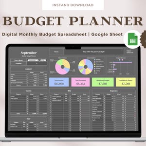 Budget Planner for Google Sheets | Monthly & Paycheck Budget Spreadsheet | Simple Financial Planner for Beginners