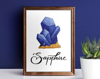8"x10" Watercolor Sapphire Crystal [Digital Download]