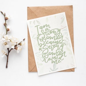 5x7 &quot;Strong Woman&quot; Mother&#39;s Day Card (Single-Sided)