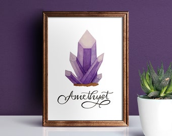8"x10" Watercolor Amethyst Crystal [Digital Download]