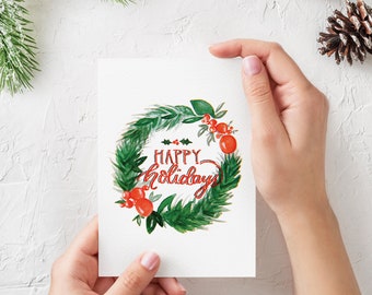 Happy Holidays Greeting Card (5.5" x 8.5" folded)