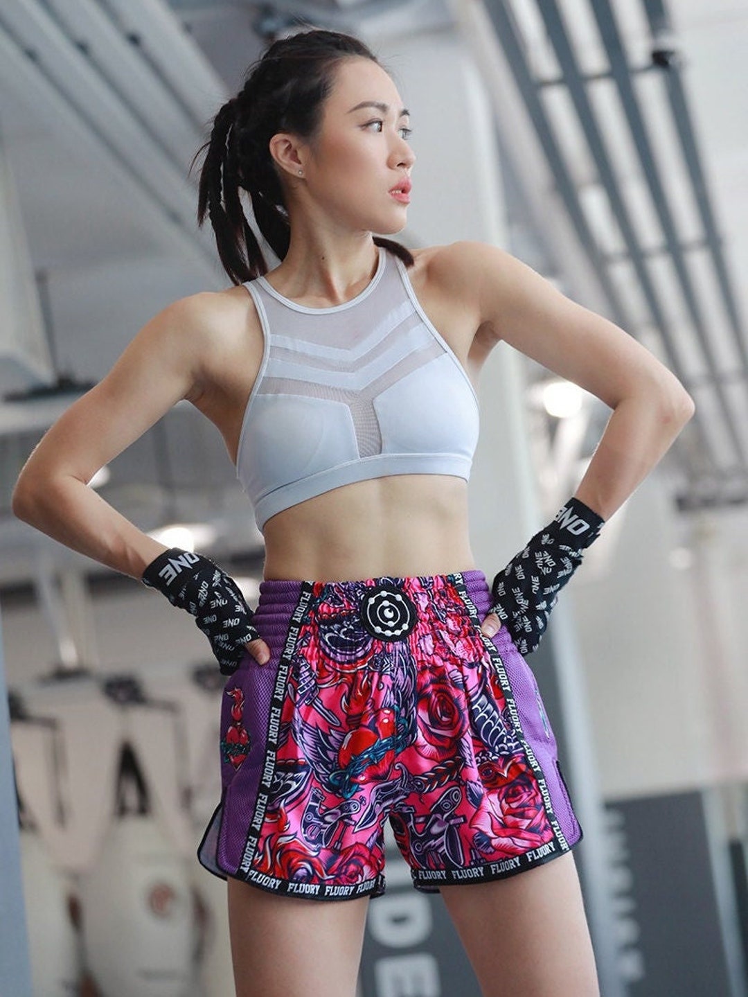 Hippie Love Floral Muay Thai Boxing Shorts main image 0