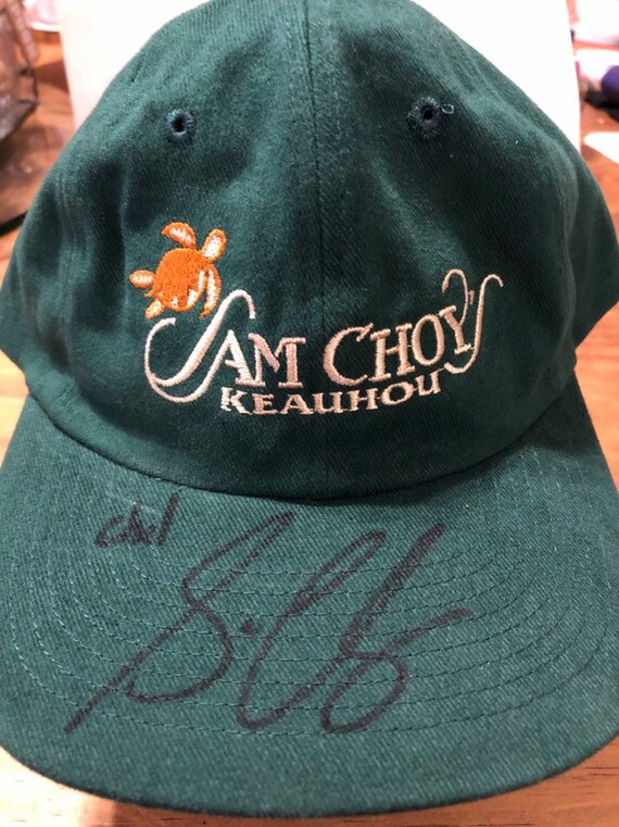 Chef SAM CHOY Restaurant Cap Signed Autograph Haw… - image 1