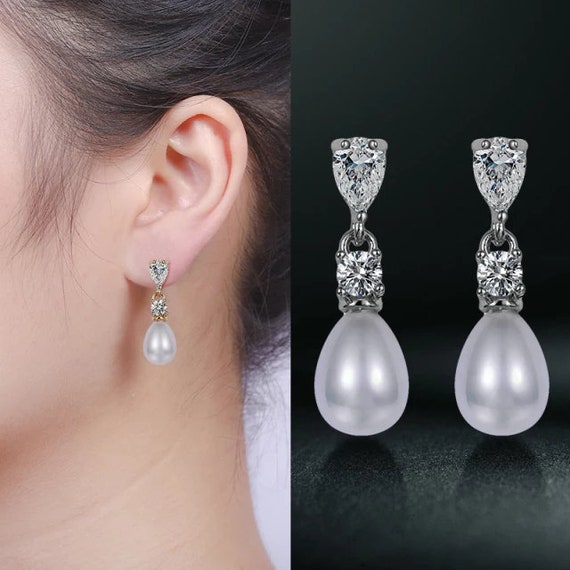 Buy Pearl Earring Affordable Earring Silver Bridal Earring Drop