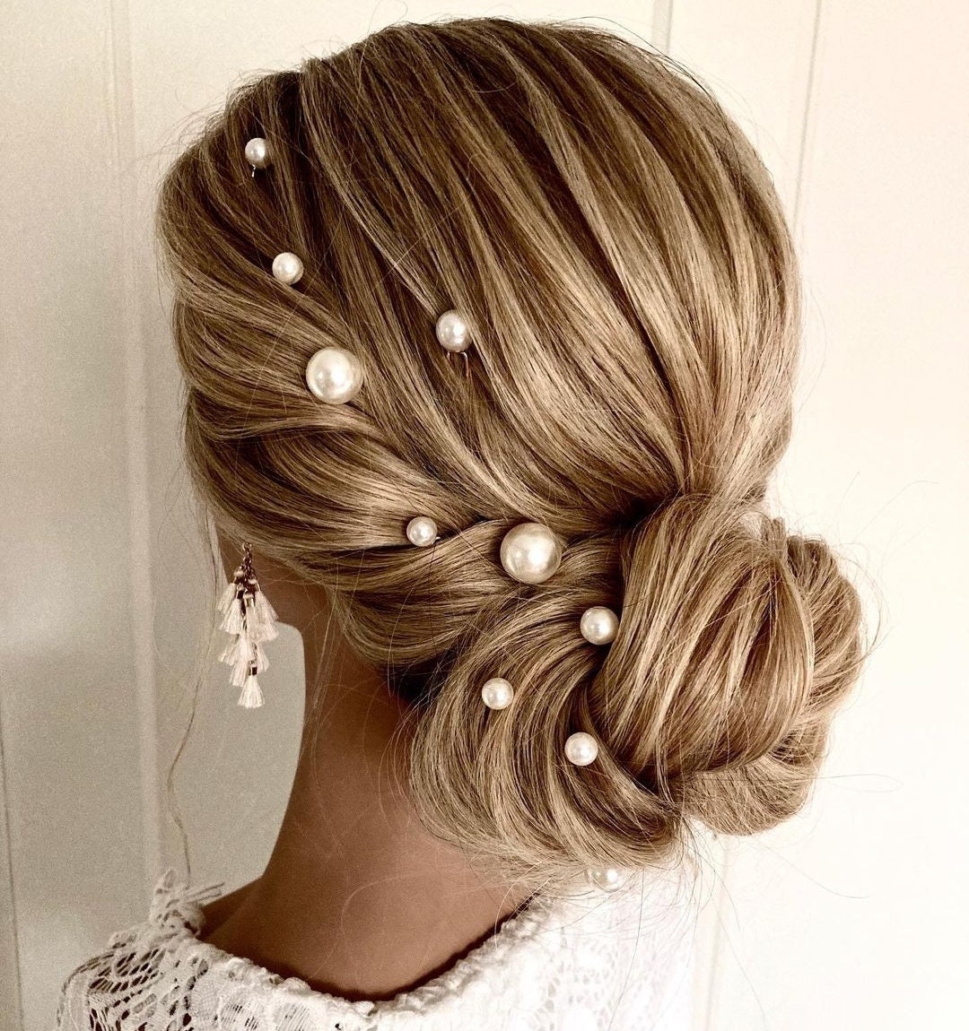 Natural Pearl Hair Accessories, Bridal Hair Pearl Clip