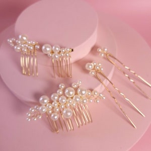 Pearl hair accessories bridal pearl comb wedding hair accessories pearl hair pins set