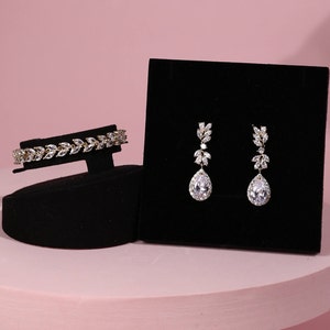 Earrings for brides crystal silver wedding earrings set bridal jewelry sets