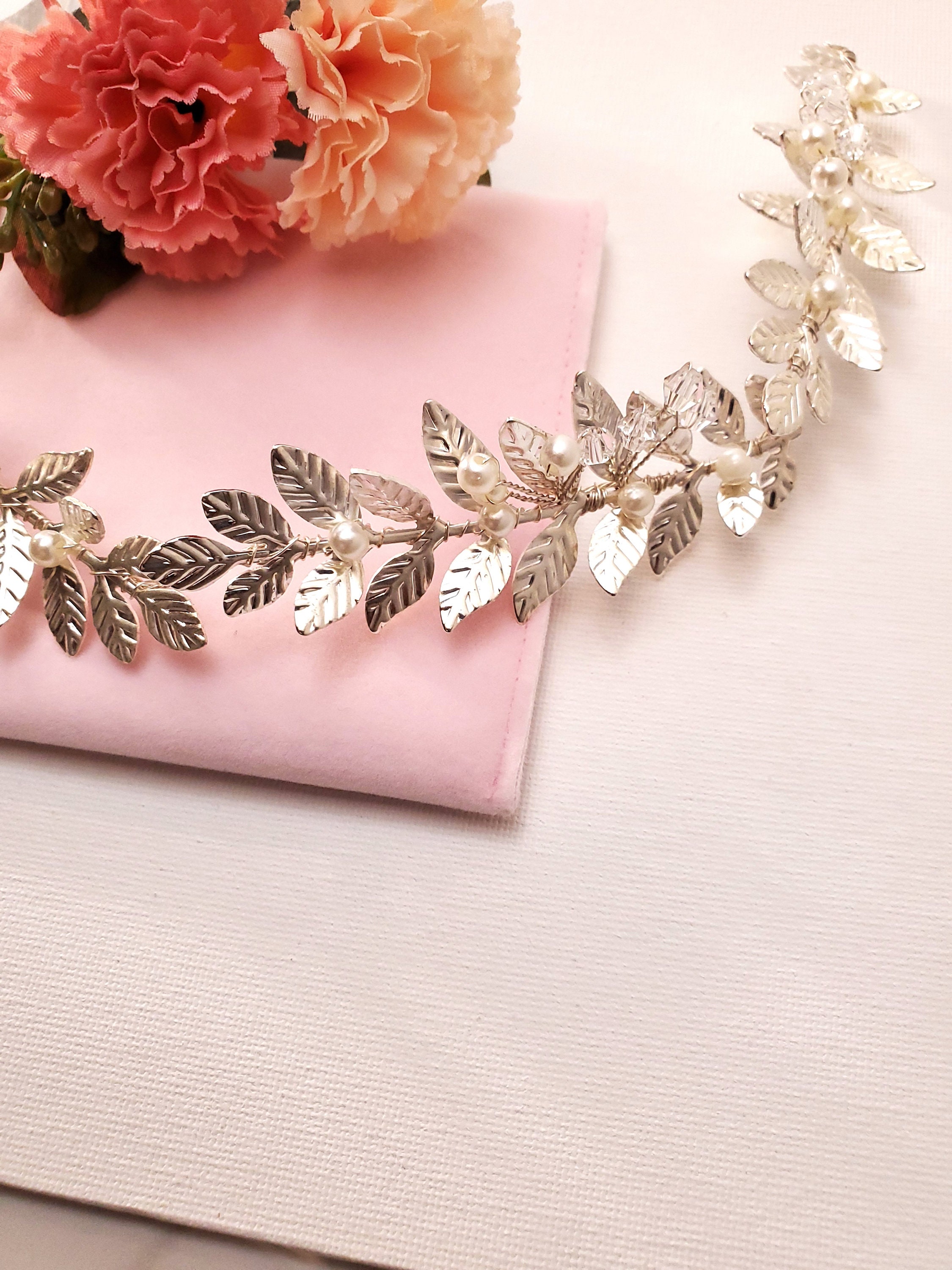 Gold Leaves Bridal Hair Accessories Vintage Bridal Hair Band Etsy