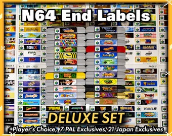 N64 Cartridge Top End Labels DELUXE SET - Entire US Library + Variants + Player's Choice & Other Extras