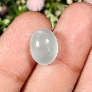 Gorgeous Top Quality Natural Aquamarine Oval Shape Cabochon Loose Gemstone For Making Jewelry 7.80 Ct 13X10X7 MM B-157