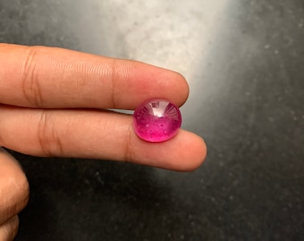 Oval Glass Filled Ruby Cabochon: 19.20 ct Loose Gemstone