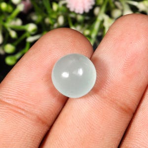 Elegant Top Quality Natural Aquamarine Cabochon Round Shape Loose Gemstone For Making Jewelry 8.00 Ct 11X8 MM B-175
