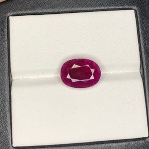 Rubí rojo sangre de 8,25 ct, piedra preciosa de corte ovalado facetado