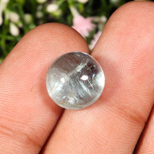 Fabulous Top Quality Natural Aquamarine Cabochon Round Shape Loose Gemstone For Making Jewelry 8.75 Ct 12X8 MM B-176