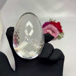 Ct  2135 Top Quality faceted  Egg&quot; Natural Crystal Decorator - Madagascar -   clear egg 90X60MM