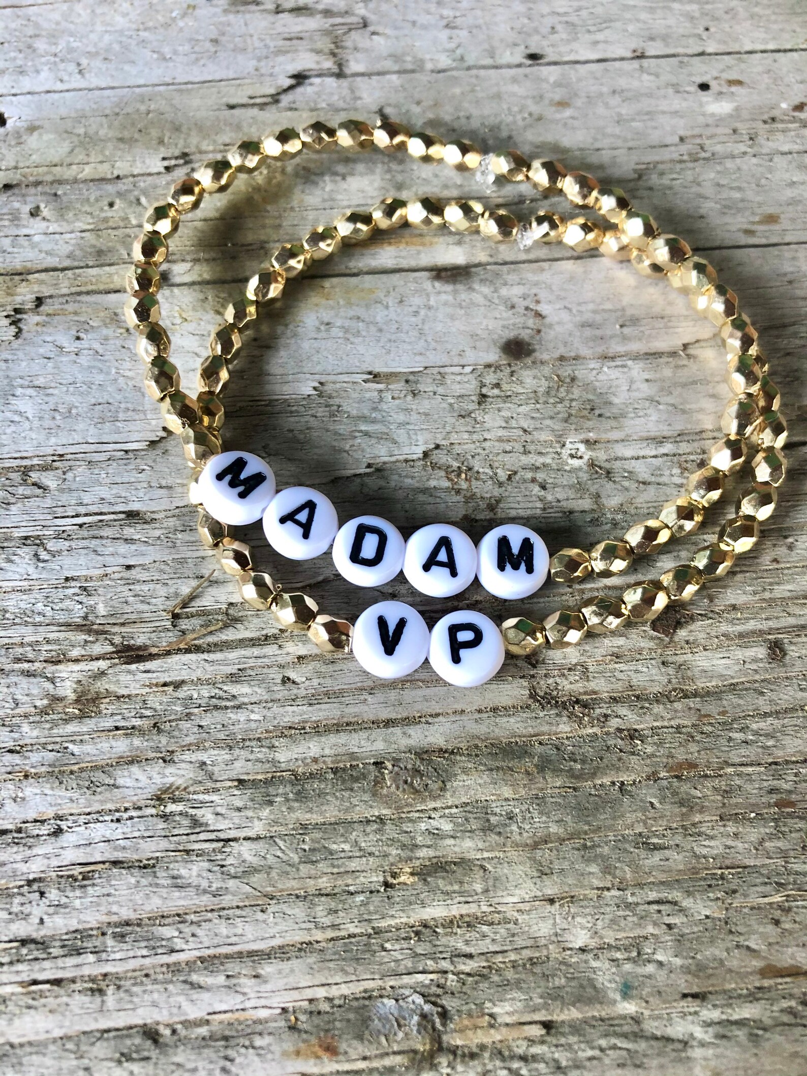 Madam VP Beaded Bracelet Letter Bracelets Madam Vice Etsy