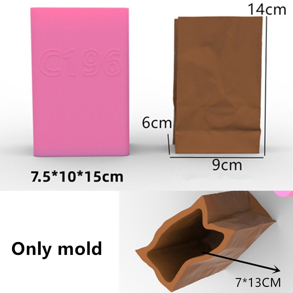 DIY Gypsum Paper Bag Vase Flowerpot Silicone Molds for Plaster Etsy