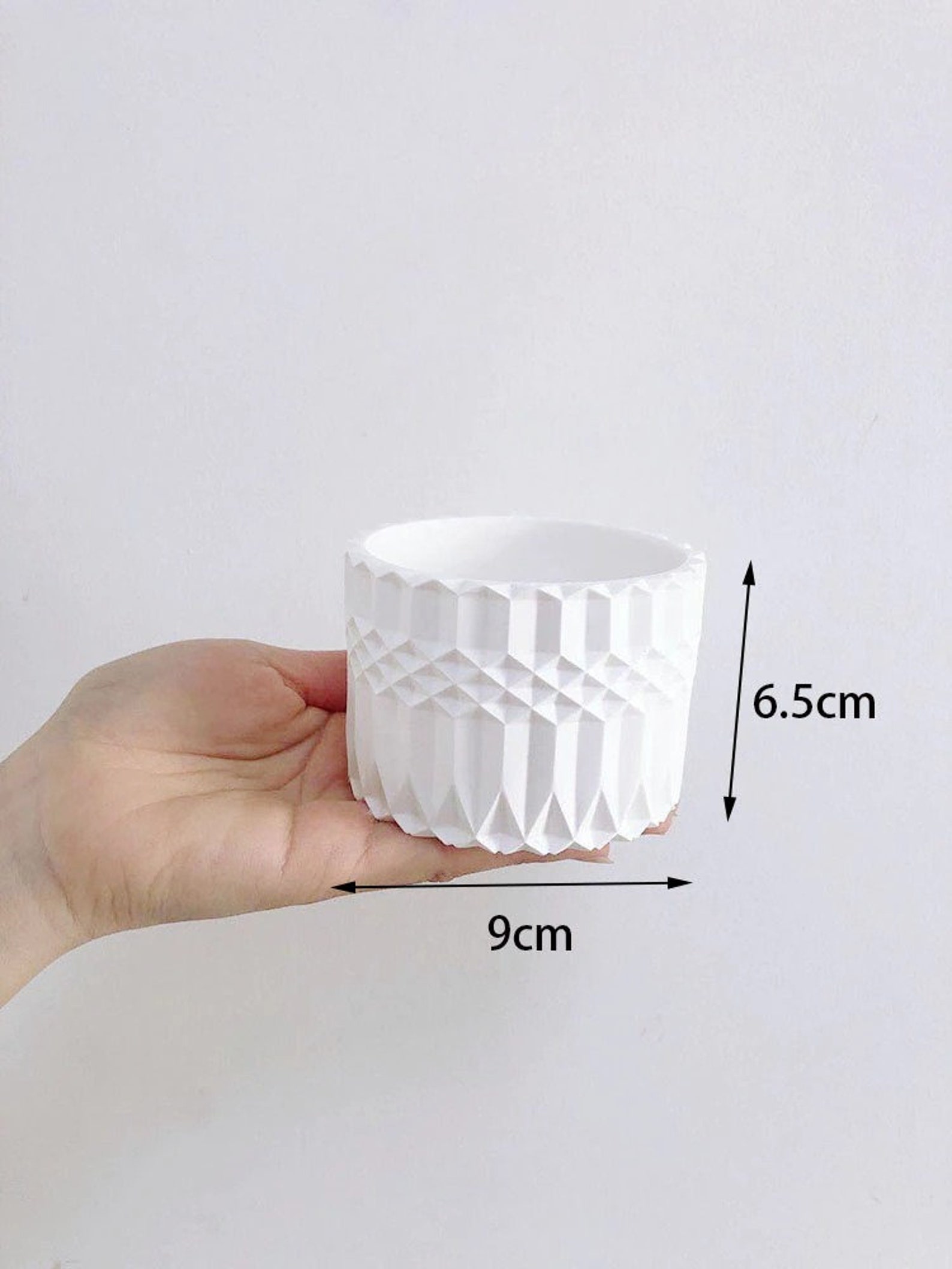 Round Concrete Candle Vessel Molds With Lid Mold Silicone Etsy