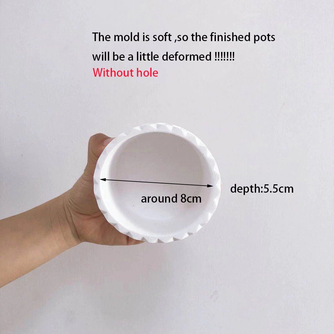Round Concrete Candle Vessel Molds With Lid Mold Silicone Etsy