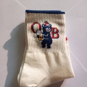 OB Beer bear casual socks, Made in Korea, Korea socks, Women's socks