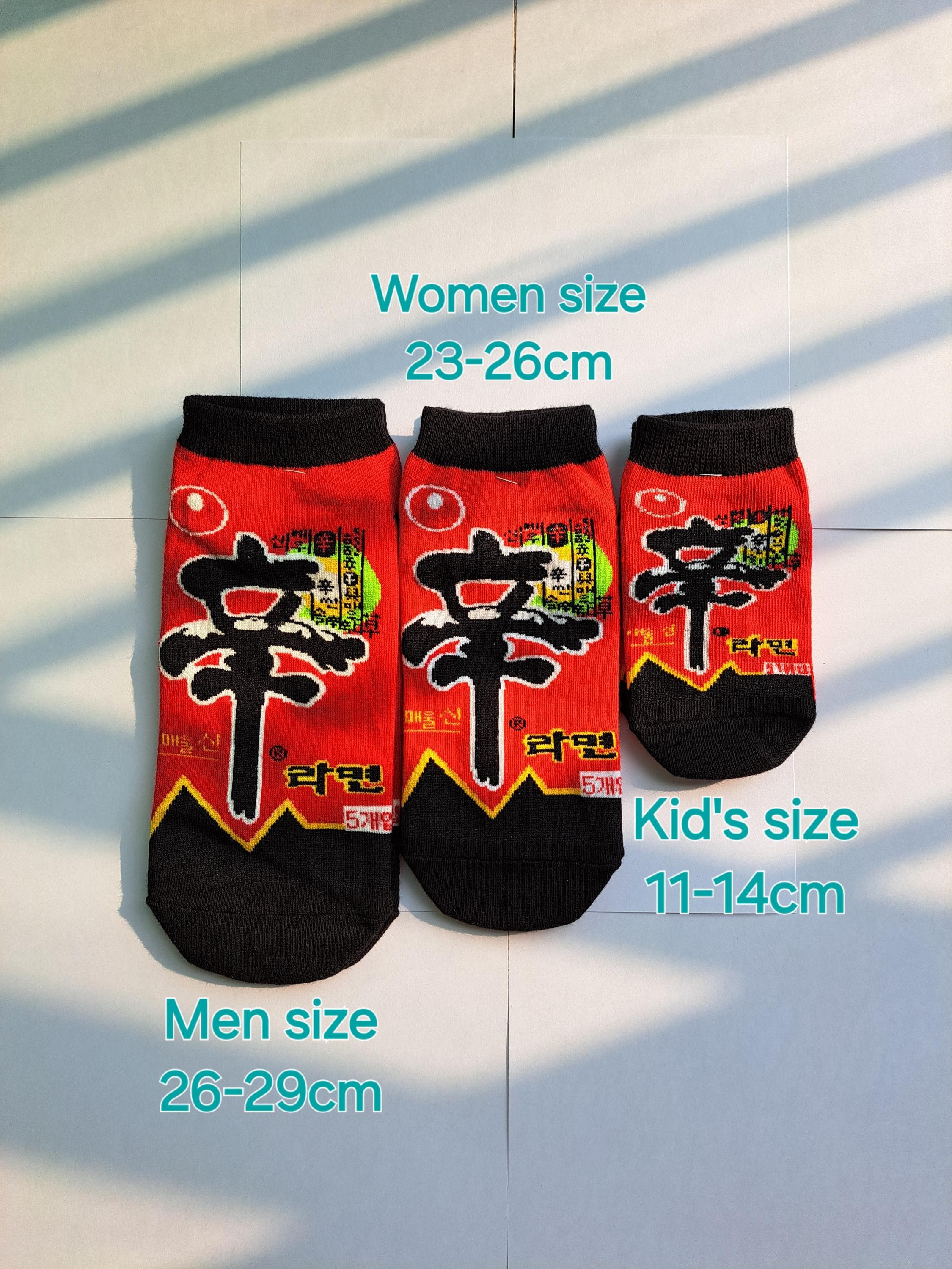 Family socks~Shin ramen noodles socks, Korean spicy noodles socks, Kid's/ Women/ Men's size socks, Made in Korea, Korea socks