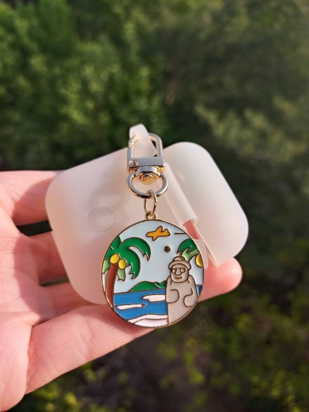 Jeju Island ~ Dol Hareubang AirPod Keychain, Korean Keychain - Etsy