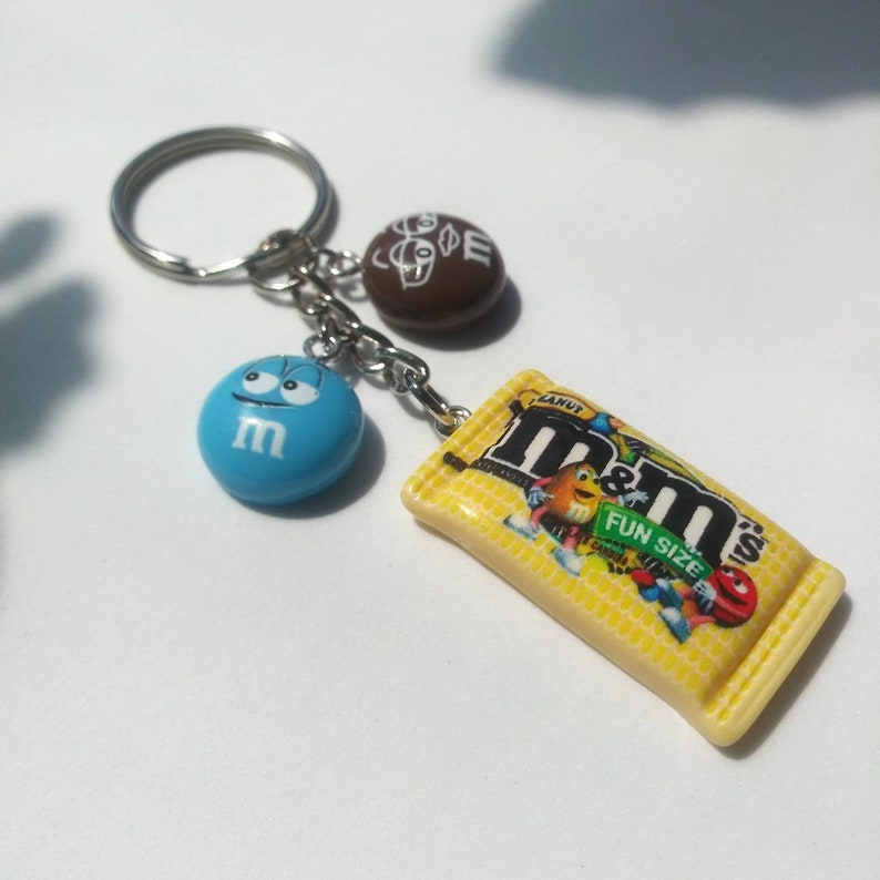 M&m's Chocolate Candies Keychain Cute Kawaii Keychain Etsy