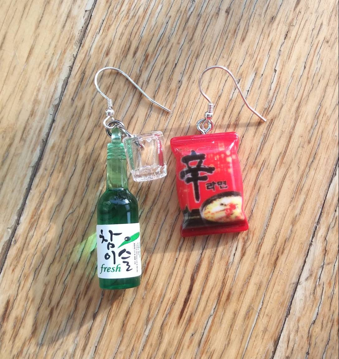 The Taste of Korea Earrings Korean Soju With Shot Glass and Etsy