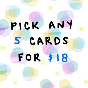Juego surtido de 5 cartas (¡Tú eliges!)