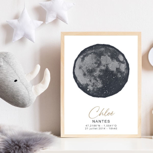 Affiche Ciel Etoilé -  personnalisée - Carte des étoiles - Cadeau personnalisé - Décoration - Famille - Naissance - Mariage