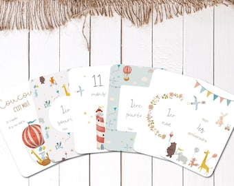 Kleine Abenteuer-Schrittkarten – Geburt – Baby – Familie – Schwangerschaft – Souvenir – Schreibwaren – Mein erstes Jahr – Mädchen – Junge