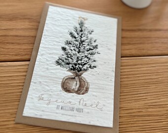 Carte à planter Noël - Joyeux Noël - Carte Noël - Meilleurs Voeux - Bonne Année - Carte de voeux - Joyeuses Fêtes - Papeterie - Famille