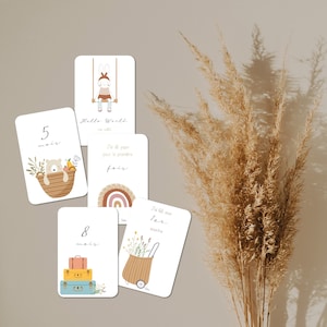 Cartes étapes - Naissance - Bébé - Famille - Grossesse - Souvenir - Papeterie - Ma première année
